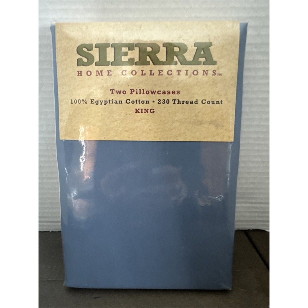 Sierra Home Collection  Egyptian MERVYN'S NIP 2 King ‎ Pillow Cases BLUE